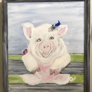 Hand painted pig picture